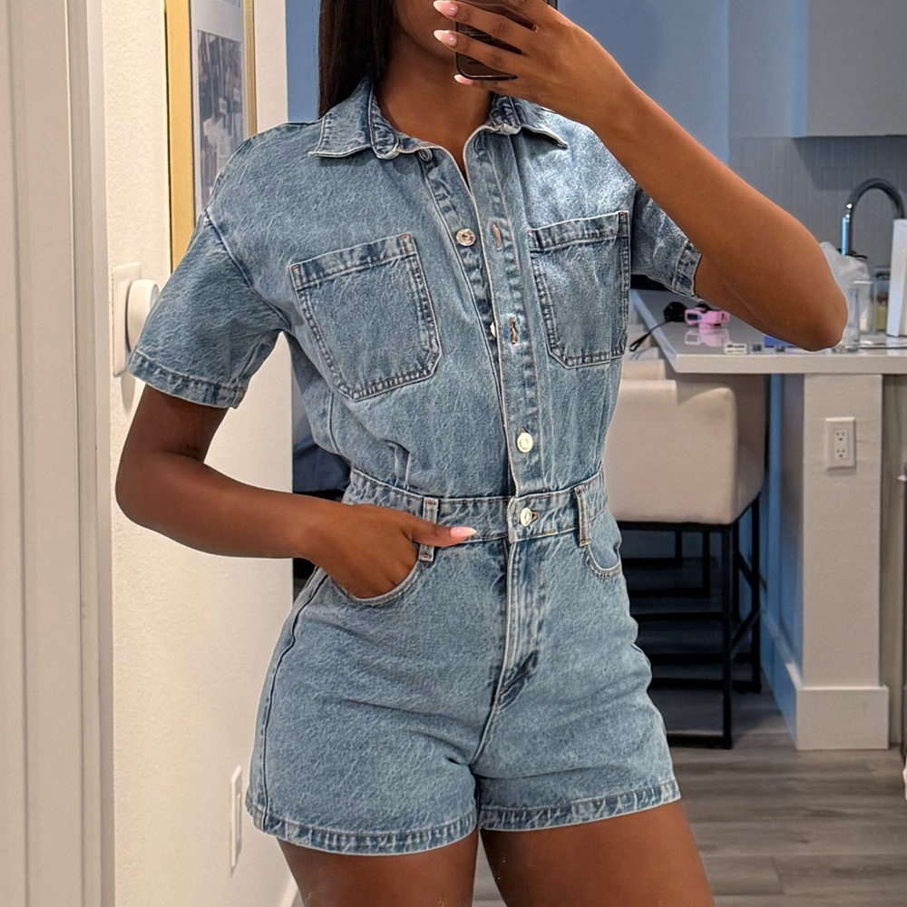 Denim Romper